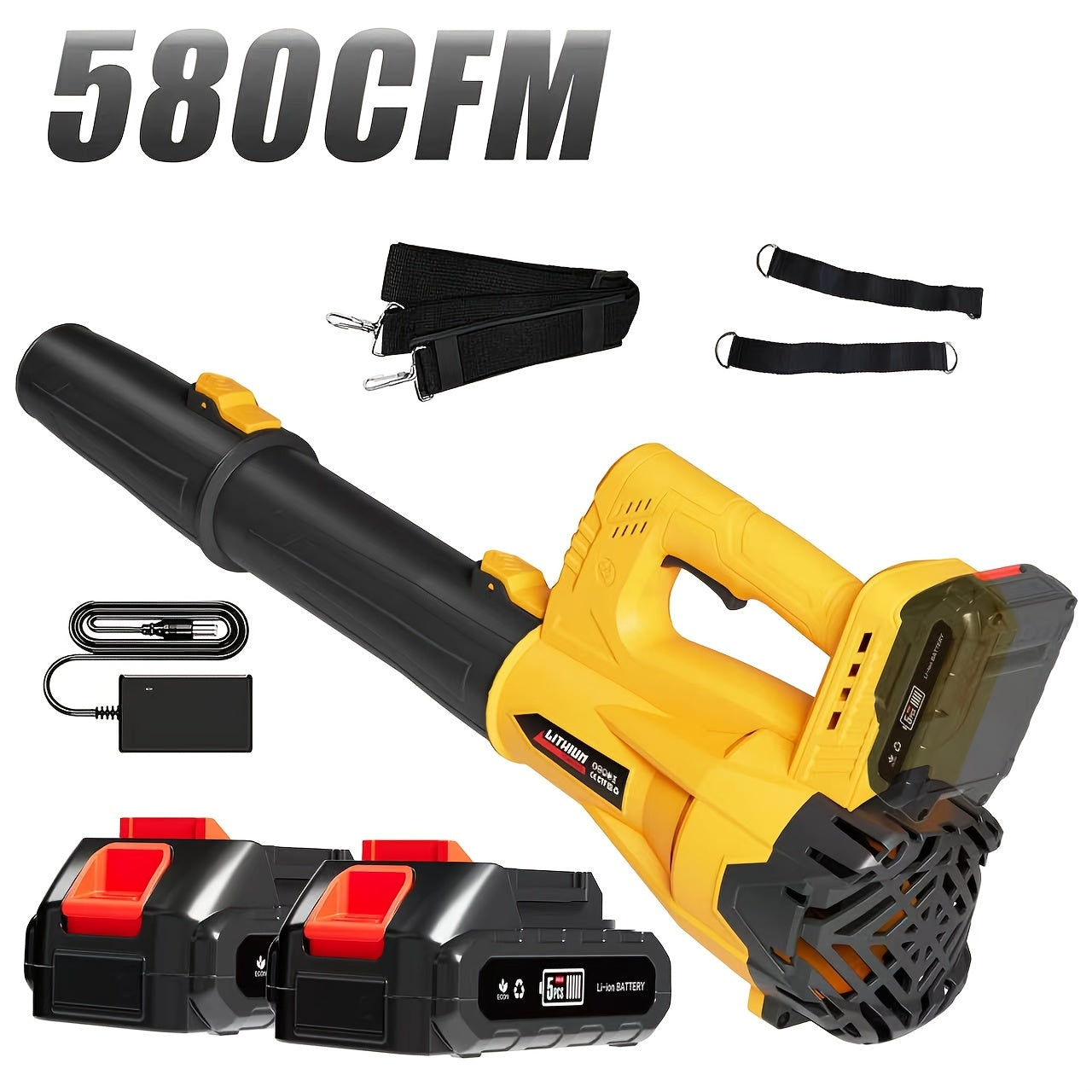 20V Leaf Blower - 160MPH High-Speed, Lightweight, Equipped with 2X 4.0Ah Batteries And Fast Charger. Perfect for Lawn, Yard, Patio, And Driveway Cleaning, an Excellent Home Helper for Winter Storms/Blizzards