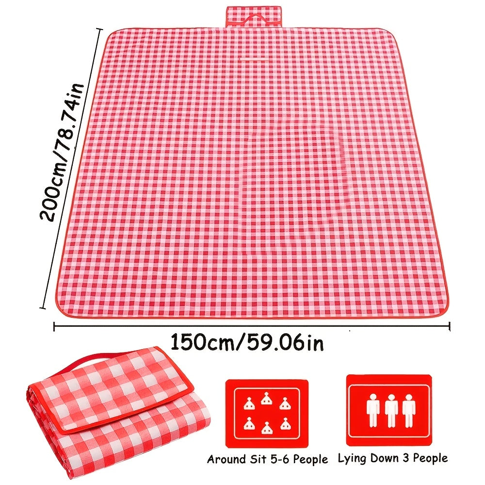 3pcs Of Picnic And Camping Tools, Including A 59-inch X 78-inch Picnic Mat + 1 Large Insulated Camping Bag + 1 180ml Folding Water Cup. Suitable for Outdoor Parks, Grasslands, Beaches, Barbecues And Indoor Family Games. Non-Food Direct Contact