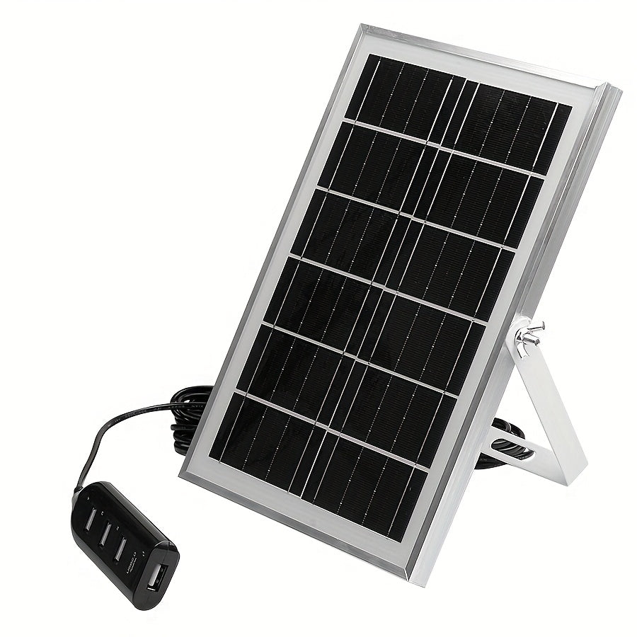 USB Portable Solar Charger, Multiple Interfaces, Multiple Devices Charging At The Same Time, Outdoor Multi-purpose Charger, Solar Panel Mobile Phone Charging USB, Suitable for Outdoor Camping, Adventure Emergency, Field Fishing, Hiking And Family Use