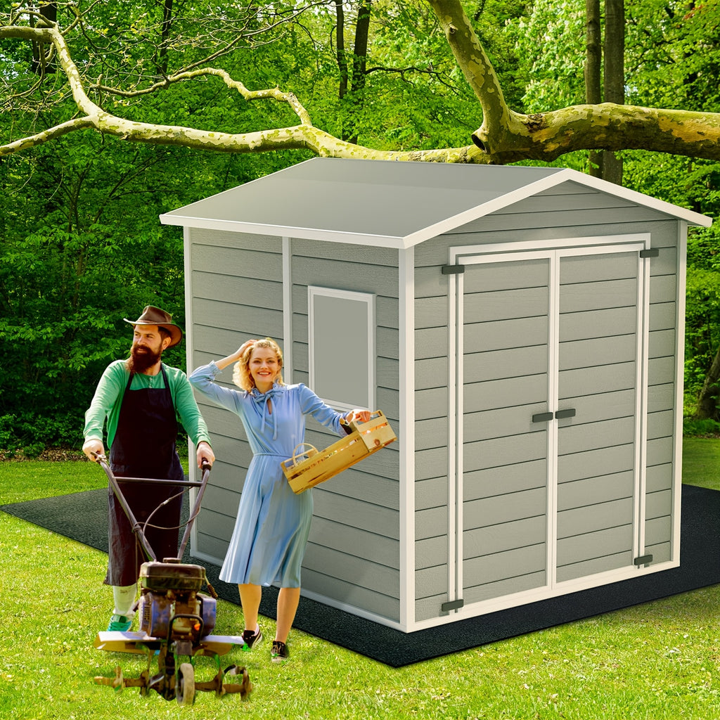 Outdoor Storage Shed Floor Mat Waterproof Outdoor Carport Mat Thickened Soft Patio Furniture Mat Washable with Non Slip Backing, Storage Shed Not Included (5 X 3ft)