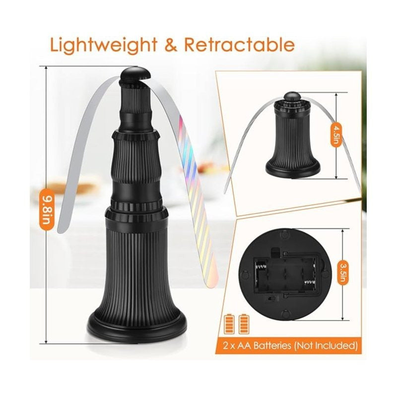 Fly Fans for Tables, Fly Fan for Indoor Outdoor Tables Battery Powered Fly Swatter Fan to Keep Flies Away with Holographic Blades for Home Party Outside Picnic, 6 Pack