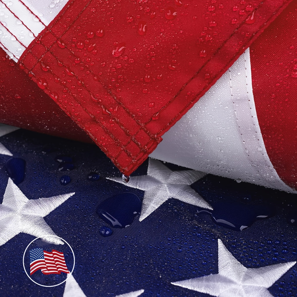 3x5 Feet American Flag | 210D/420D Heavy Duty Nylon, Fade Resistant and, with Embroidered Stars, Sewn Stripes, Brass Grommets, 304 Stainless Steel Hooks - SOTOPOO