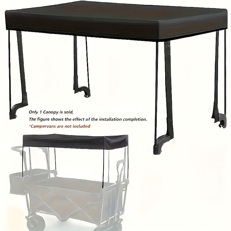 1pc Metal Frame Camper Canopy, Removable Awning, Quick-install, UV-resistant, Washable, Portable Cover, Universal Replacement Parts, Suitable for 33.8-37 Inch Folding Multi-purpose Vehicles, Beach Trailers, Pet Strollers (canopy Only)