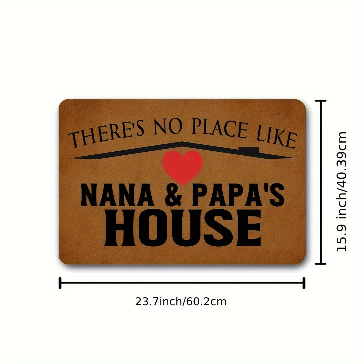 Funny Welcome Doormat Indoor Entray Front Porch with Rubber Back 23.7"(L) x 15.9"(W)There's No Place Like Nana & Papa's House Rubber Non-Slip Backing Entrance Rug Home Decor Front Decorative Mat