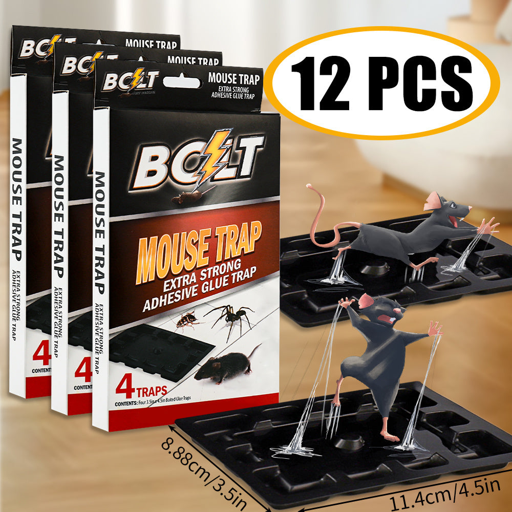 24/12/6 PCS Effective Sticky Mouse Traps Glue Board - Extra Strong Adhesive Enhanced Stickiness, For Safe Home Pest Control, For House Indoor Outdoor, Easy To Set, 24/12/6 Traps