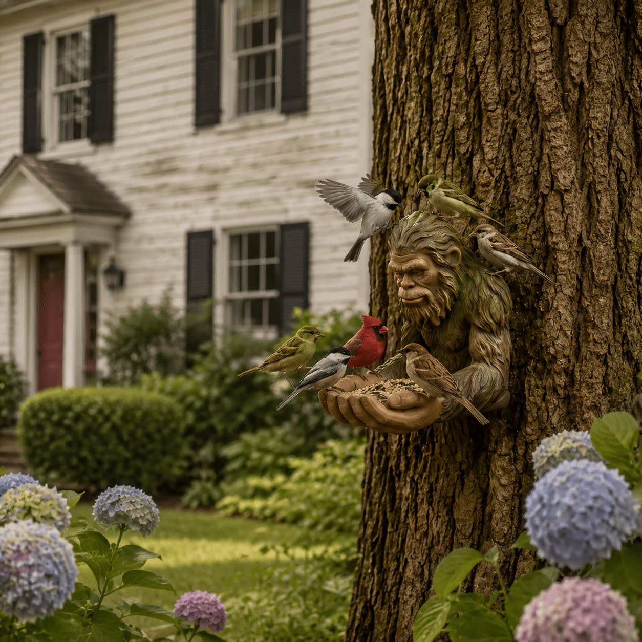 A Unique Small Bigfoot Bird Feeder, Specially Designed for Wild Birds, Featuring A Quirky Woodsman, Can Attract More Birds to Your Garden And Is Suitable for Durable Outdoor Use.