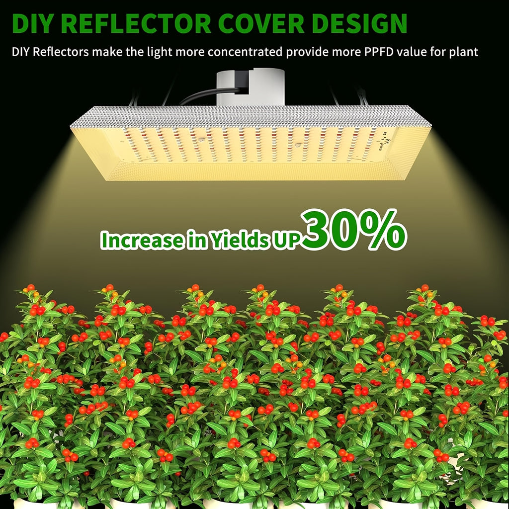 1000W LED Grow Light Full Spectrum, Reflector Cover Lights, High PPFD Hanging Grow Light, Plant Lights For Indoor Vegetable Growing, Seedling, Flowering And Fruiting, Tent Greenhouse