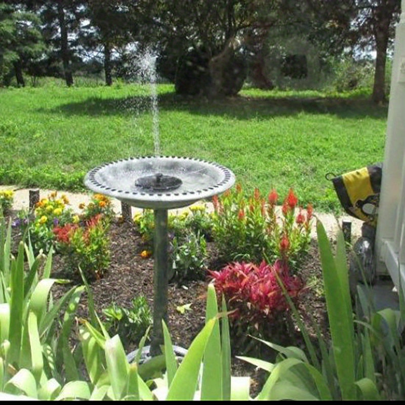 1W/1.5WSolar Polysilicon Panel Fountain Pump, Diameter 13cm, IPX8 Free Standing Floating Solar Powered Water Fountain Pump, 8 to 20 Inches Water Spray, Outdoor Watering Submersible Pump for Pond, Pool, Garden, Fish Tank, Yard, Birdbath