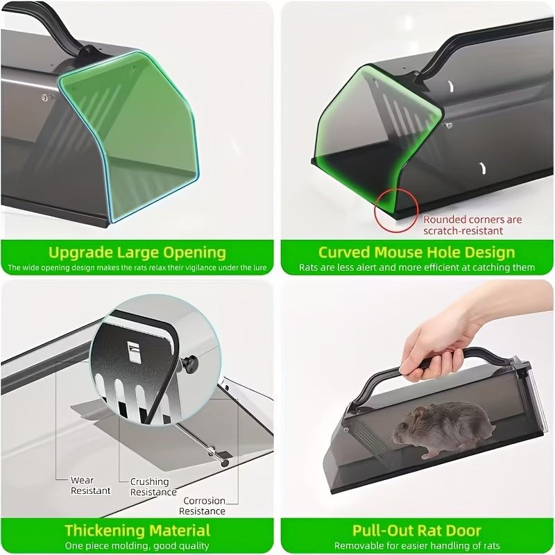 Humane Fully Automatic Mouse Trap, Live Capture Without Harm, Continuous Capture, Design, Suitable for Home And Outdoor Use