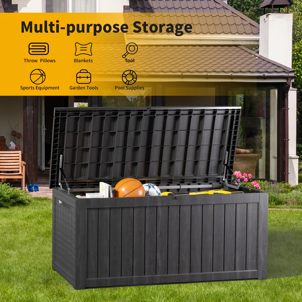 240/130 Gallon Waterproof Outdoor Storage Box with Locking Lid UV Protective Side Handles - Suitable for Patio Furniture, Pool Additions, Gardening Tools, Outdoor Storage Cabinets, Home Storage, Perfect Holiday Gift for Christmas, Thanksgiving, Box