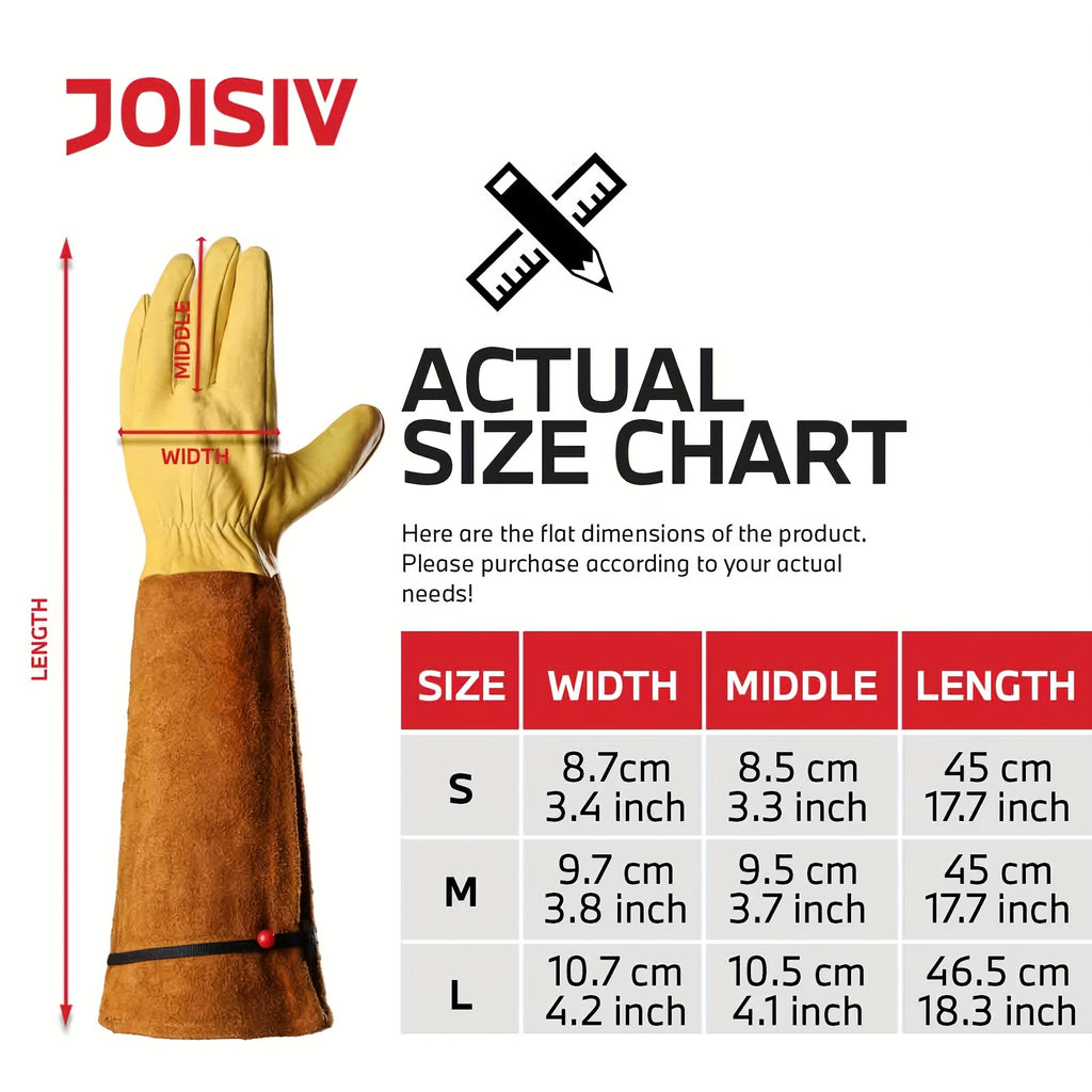1 Pair JOISIV Gardening Gloves For Men & Women, Thorn Proof Rose Pruning Gloves With Adjustable Cuff, Long Garden Gloves Ideal Garden Gifts & Tools For Gardener, Yard Work