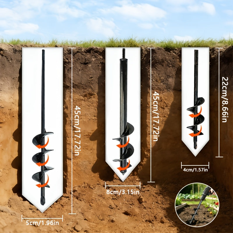 Multi-size Spiral Drill for Planting | Heavy-duty Steel Garden Auger, Suitable for Planting/drilling, Made Of Metal, Sturdy And Durable, Labor-saving Tool