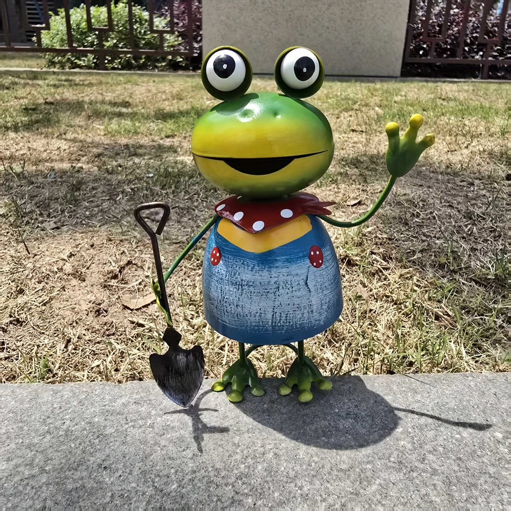 Cute Metal Frog Outdoor Statue Decoration, Home Flowerpot Decoration Decoration Crafts, Metal Iron Home Hanging Decoration, Perfect Balcony, Garden, Courtyard, Lawn Decoration Sculptures