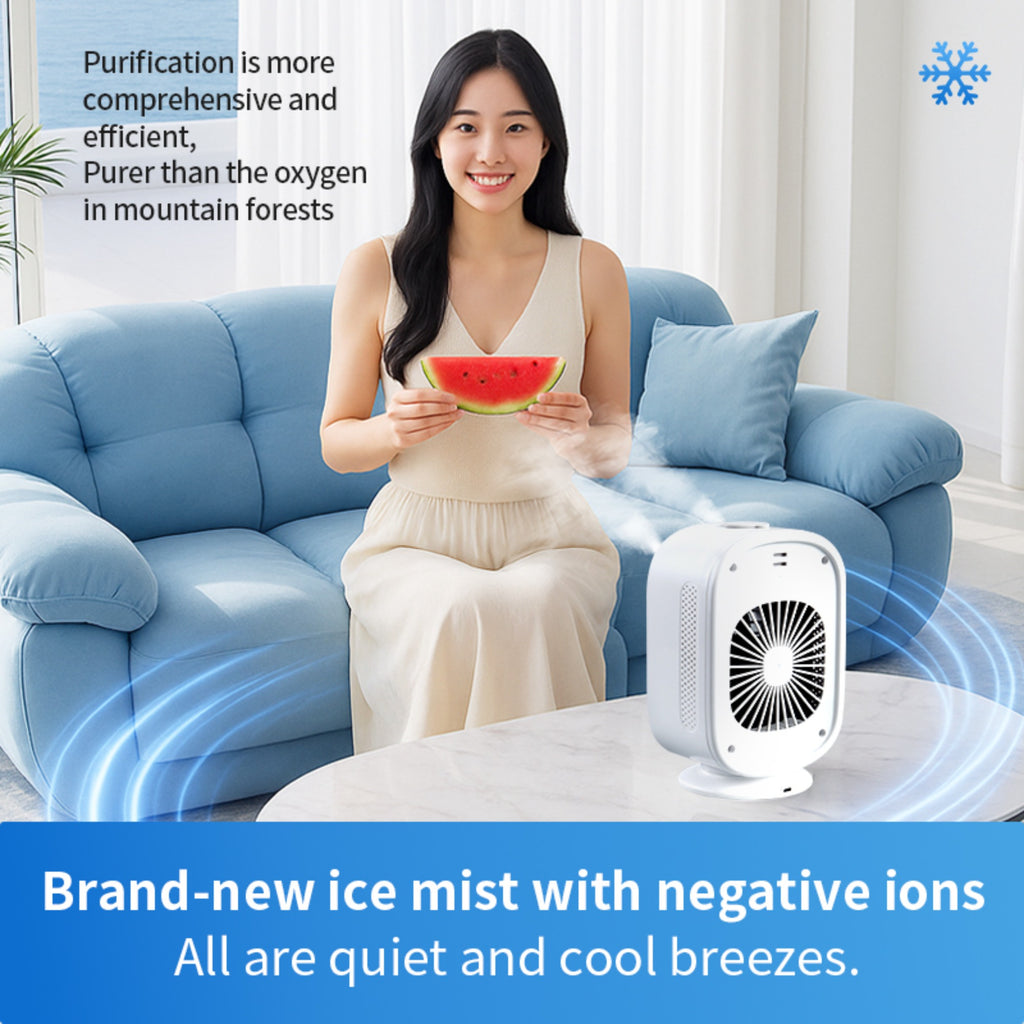 Portable Cooling Fan with a 6000Mah Misting Feature, USB-C Charging, Two Speed Settings And Two Mist Modes (Continuous/Intermittent), an Integrated Portable Cooling Fan with Cooling Capabilities - USB Rechargeable Fan Suitable for Home, Outdoor