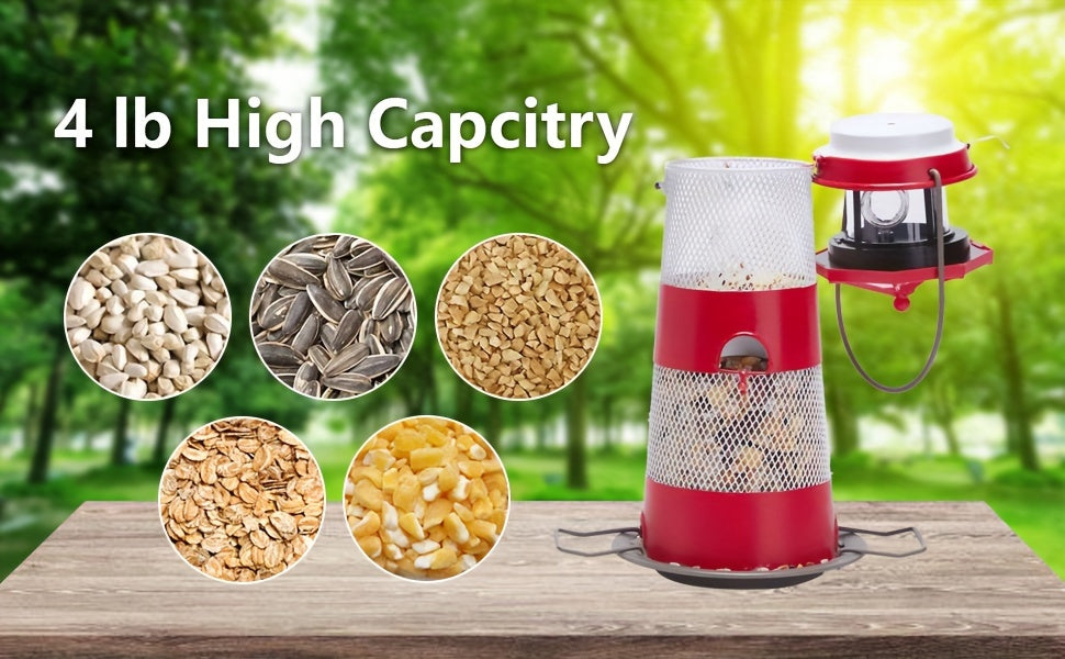 Solar Bird Feeder Lighthouse Hanging Outdoor Birdfeeder Garden Lantern LED Lights Backyard Decor Patio Gifts for Bird Lovers