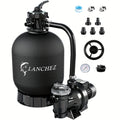 Sand Filter Pump for Above Ground Pools (13"/16"/18") W/Timer - 1HP | 3800-5000GPH Flow | Fits 13000-20000 Gallon Pools | 6-Way Valve | Enhanced Circulation System