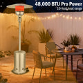 Vivicreate 9/88/90 INCH [48, 000/5500] BTU Heavy Duty Double Layer Stainless Steel Propane Outdoor Heater, Metal, No Electricity Required, Fast Heating Up In 1 Minute, Built-in Ignition, Suitable for Outdoor Use, Christmas Gift Ideas