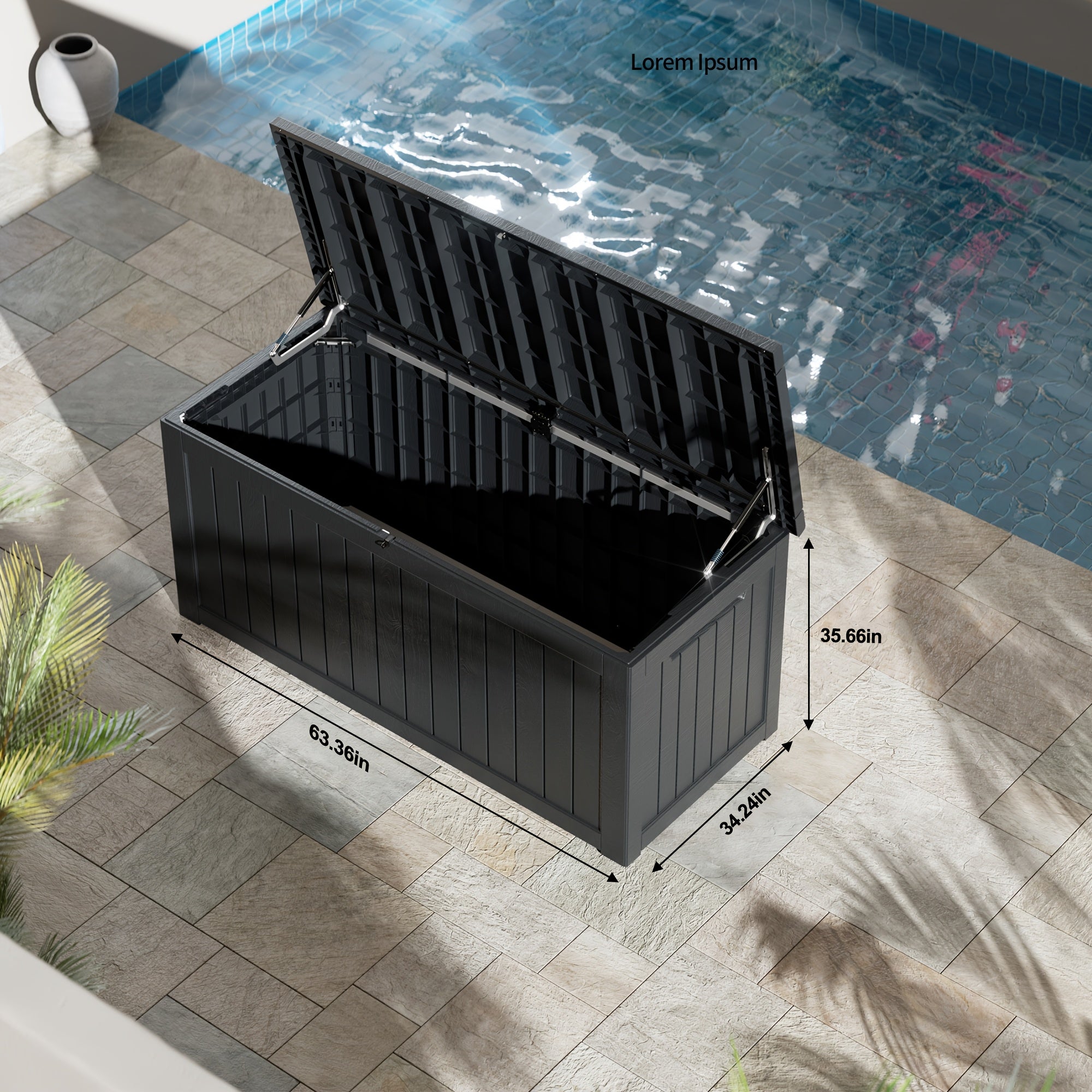 240/130 Gallon Waterproof Outdoor Storage Box with Locking Lid UV Protective Side Handles - Suitable for Patio Furniture, Pool Additions, Gardening Tools, Outdoor Storage Cabinets, Home Storage, Perfect Holiday Gift for Christmas, Thanksgiving, Box