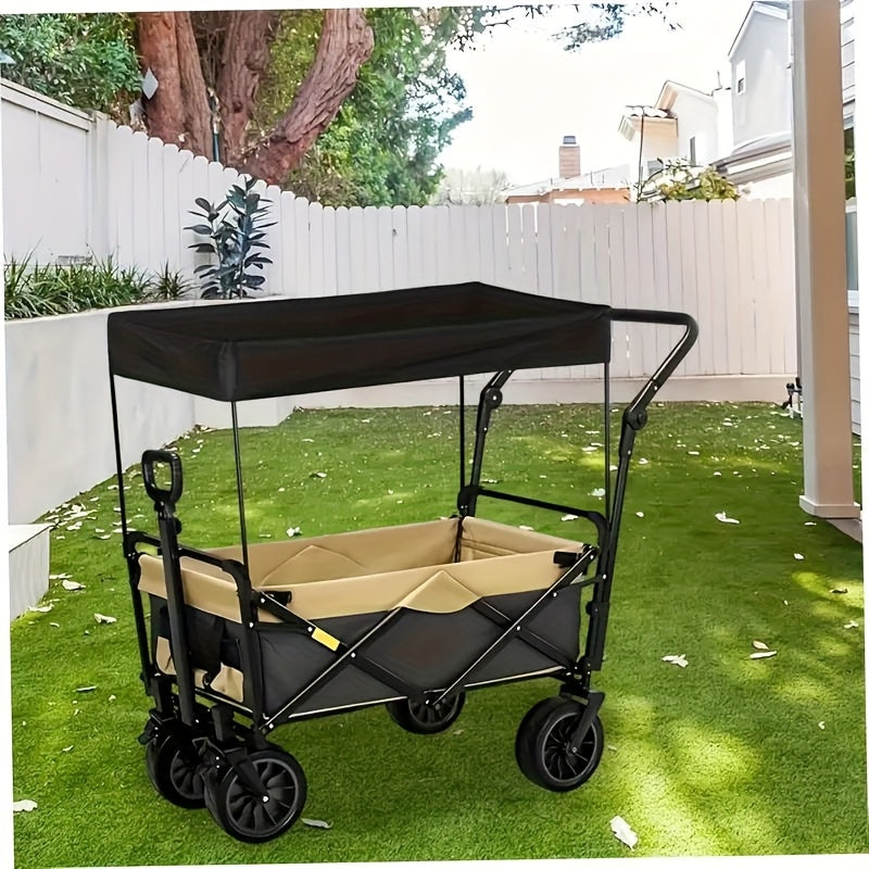 1pc Metal Frame Camper Canopy, Removable Awning, Quick-install, UV-resistant, Washable, Portable Cover, Universal Replacement Parts, Suitable for 33.8-37 Inch Folding Multi-purpose Vehicles, Beach Trailers, Pet Strollers (canopy Only)