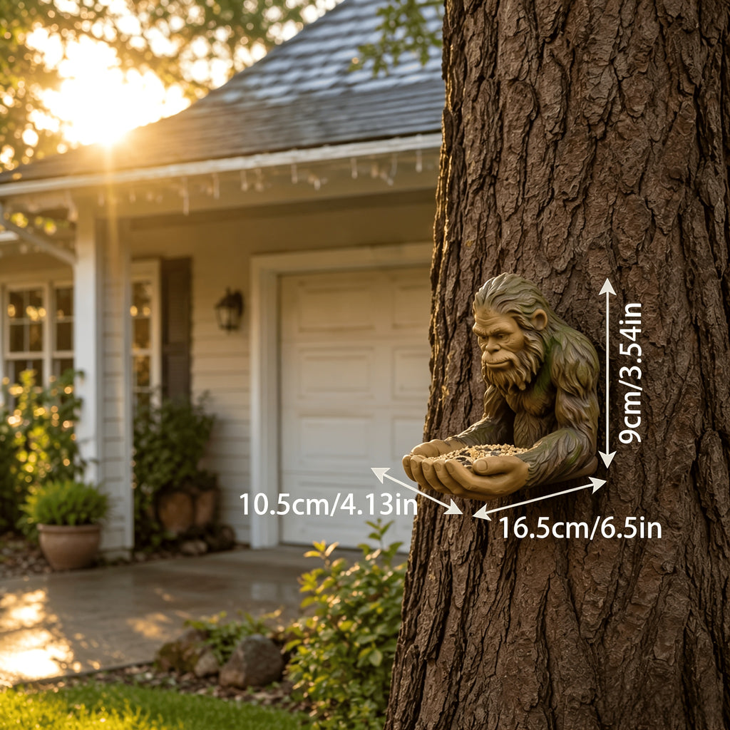 A Unique Small Bigfoot Bird Feeder, Specially Designed for Wild Birds, Featuring A Quirky Woodsman, Can Attract More Birds to Your Garden And Is Suitable for Durable Outdoor Use.