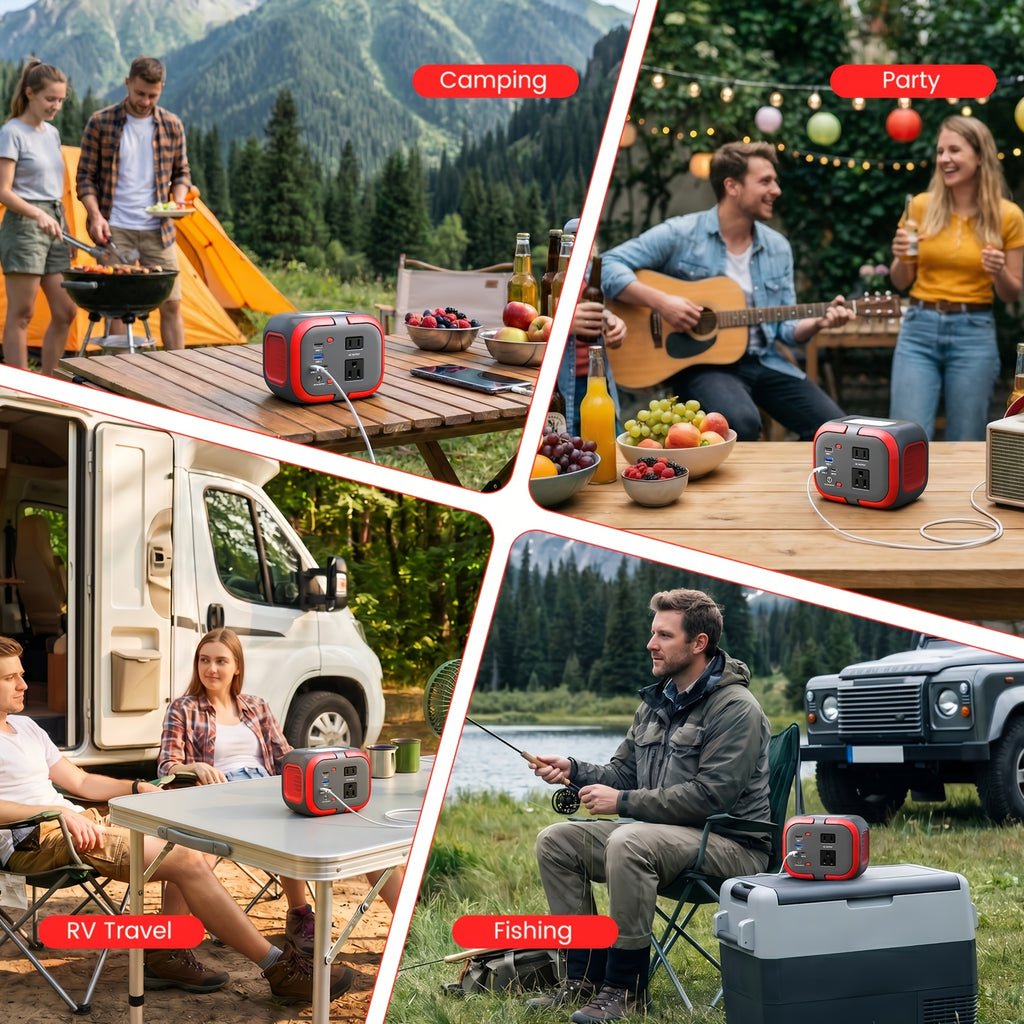 [Portable Solar Generators] 120W Portable Power Station 97.68Wh with AC USB-C USB-A DC Output Power Bank Fasting Charging Solar Generators for Outdoor Camping RV Traveling Emergencies Home Use