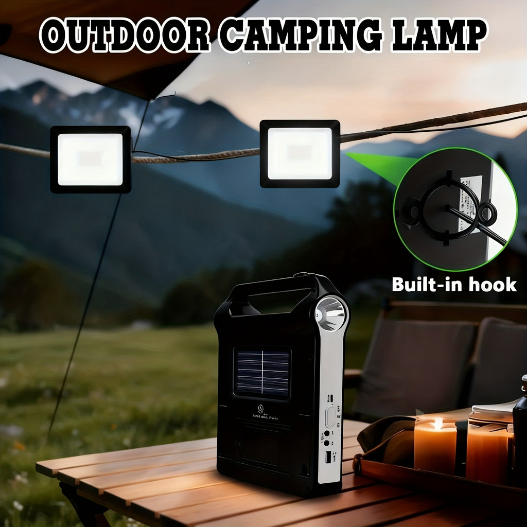 Portable Solar Panel Power Storage Generator System With USB Charger- Rechargeable Lithium Battery, 5V Solar Panel Energy Storage Ideal For Home Solar Energy Kit, Solar Charging, Solar Charging Kit Ideal Gift Tools For Men, Christmas Gifts