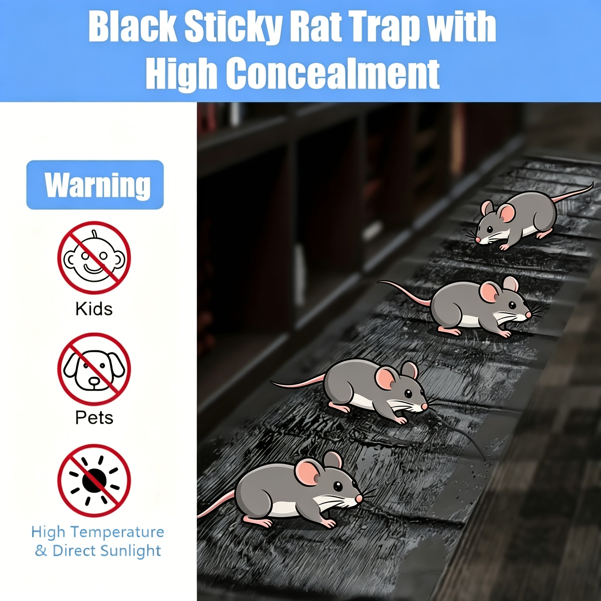 [Non-Toxic Mouse Trap] 4/8pcs Sticky Mouse Carpet Trap-47.24 Inches/23.62 Inches Strong Adhesive Mouse Trap, Non-Toxic, Suitable for Home Gardens, Warehouses And Other Places, No Need for Electricity, Inconspicuous And Convenient to Set Traps