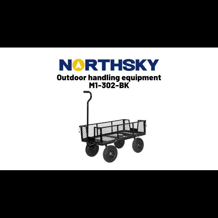 NorthSky Heavy Duty Garden Cart - 800lbs Load Capacity with 180° Rotating Handle, 10" All-Terrain Tires, Removable Sides for Easy Hauling, Off-Road Garden Wagon for Yard Work, Outdoor Utility Cart