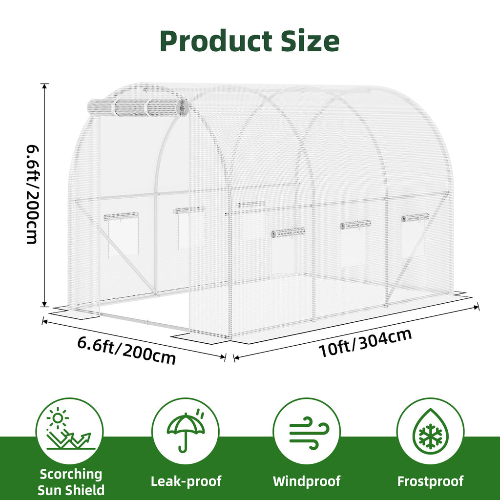 Whonline 1pc Greenhouse for Outdoors, Mini Portable Flower Garden Plant Kit Outside, Heavy Duty 4 Tiers Steel Frame and Durable Cover, For Halloween and Christmas