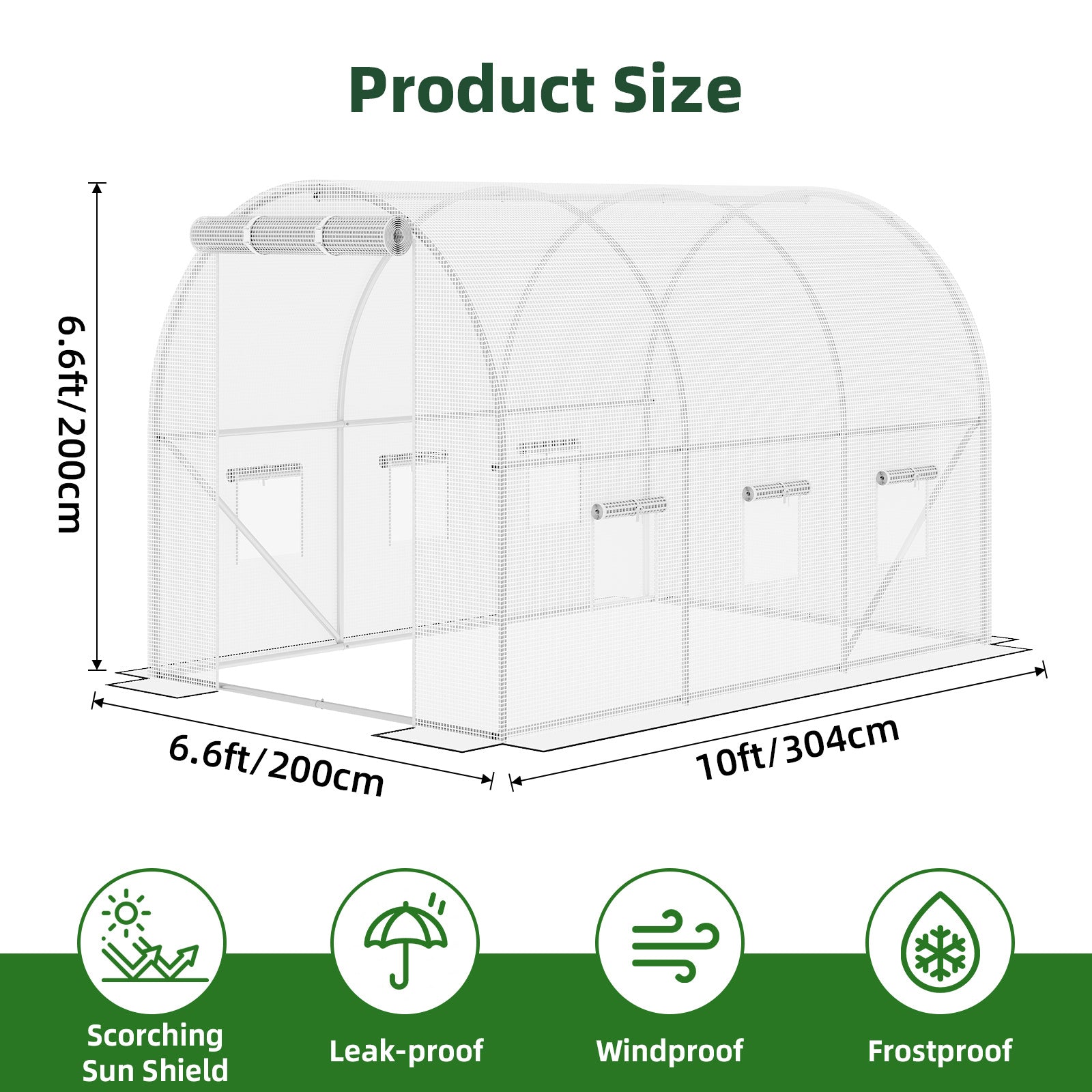 Whonline 1pc Greenhouse for Outdoors, Mini Portable Flower Garden Plant Kit Outside, Heavy Duty 4 Tiers Steel Frame and Durable Cover, For Halloween and Christmas