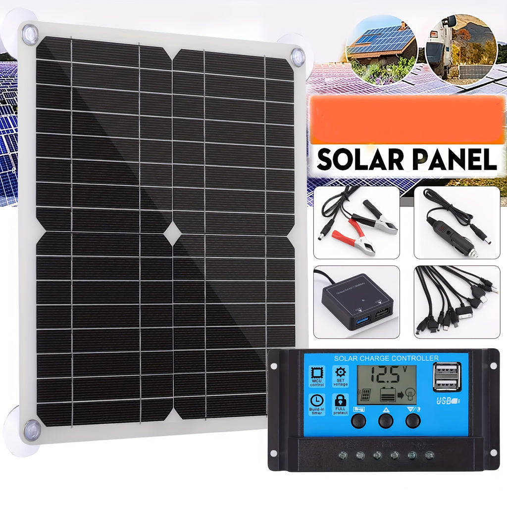 Solar Panel Kit With Solar Charge Controller And Extension Cable With Battery Clips For Boat Motorcycle Home Outdoor Lights RV Outdoor Camera SOLAR Generators