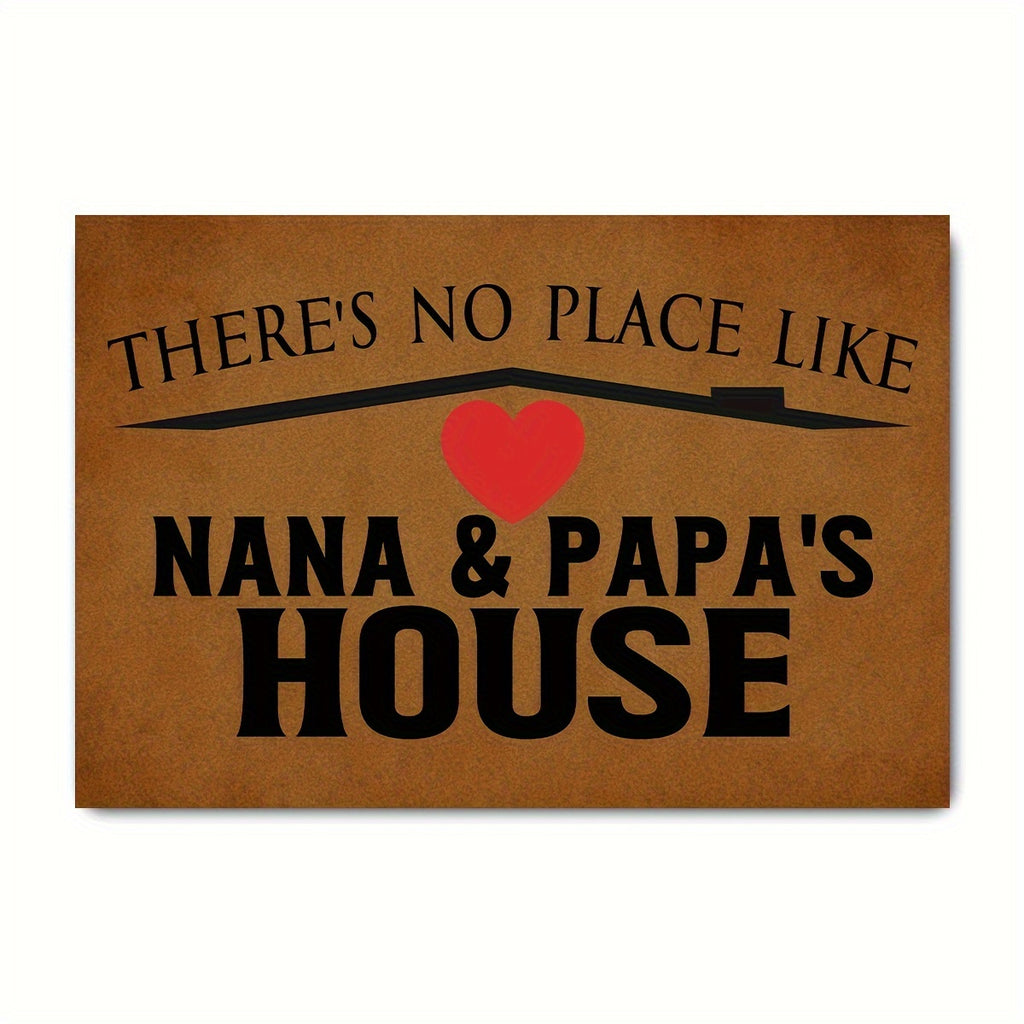 Funny Welcome Doormat Indoor Entray Front Porch with Rubber Back 23.7"(L) x 15.9"(W)There's No Place Like Nana & Papa's House Rubber Non-Slip Backing Entrance Rug Home Decor Front Decorative Mat