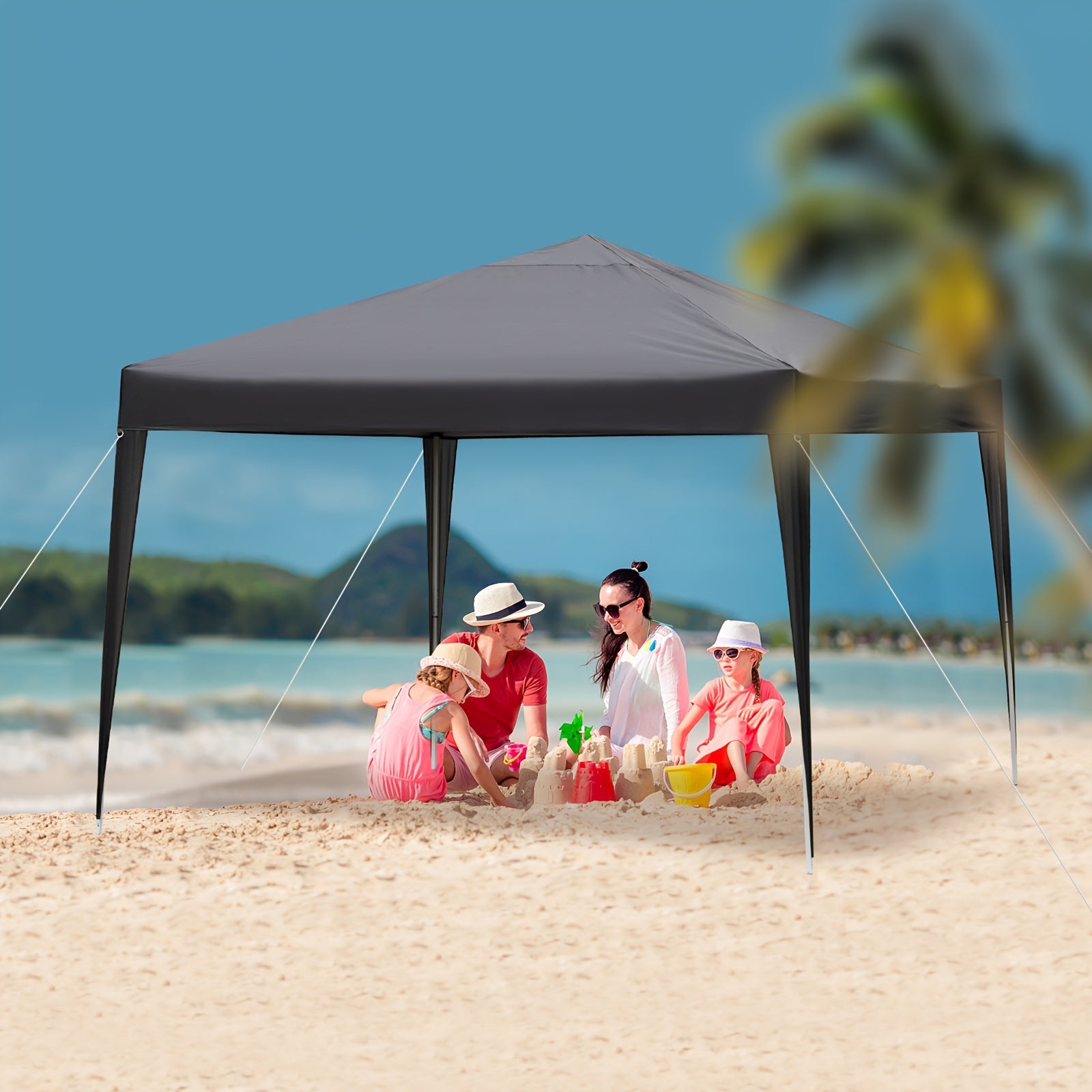 Limited Time Offer! 10X10Ft Ez Pop-Up Tent, UPF50+ Sun Protection And Waterproof, Quick Opening And Portable, Four Colors Available, Multi-Purpose for Camping/Garden/Sports