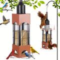 Squirrel-Proof Bird Feeders for Outdoors with Weight-Activated, 5LB Metal Hanging Bird Feeders for Outside, Large Wild Feeders for Cardinals, Chickadees, Durable Backyard Feeders