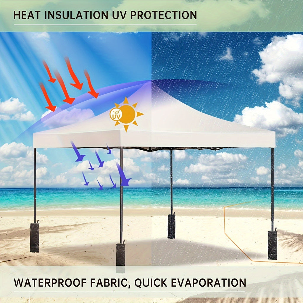 Pop Up Canopy, Commercial Instant Shelter Tent, Portable Folding Ez Up Canopy with 4 Sand Bags, Heavy Duty Waterproof Patio Event Tent for Outdoor Wedding, Camping, Beach