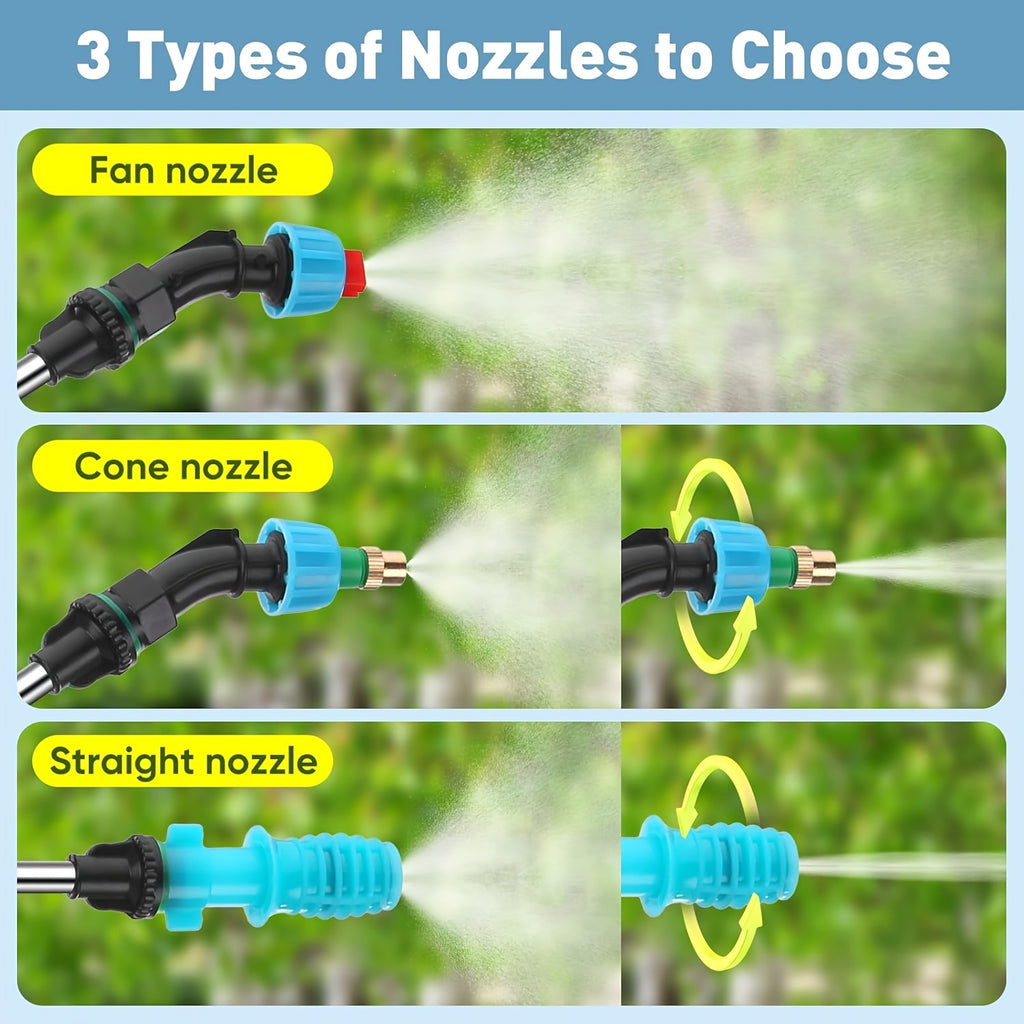 1.32gal Electric Sprayer, High-Performance Electric Sprayer Featuring 3 Mist Nozzles, Extendable Wand, Garden Sprayer Equipped with Adjustable Shoulder Strap for Lawn, Garden, And Cleaning Tasks