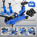 3.5T 2.5T 2T Optional Steel Floor Jack Quick Rise Piston Pump Low Profile, Hydraulic Trolley Car Jack with 2 Ratchet 3 Ton Jack Stands, Truck Jack Combo, Service Jack, Farm Jack Tire Repair