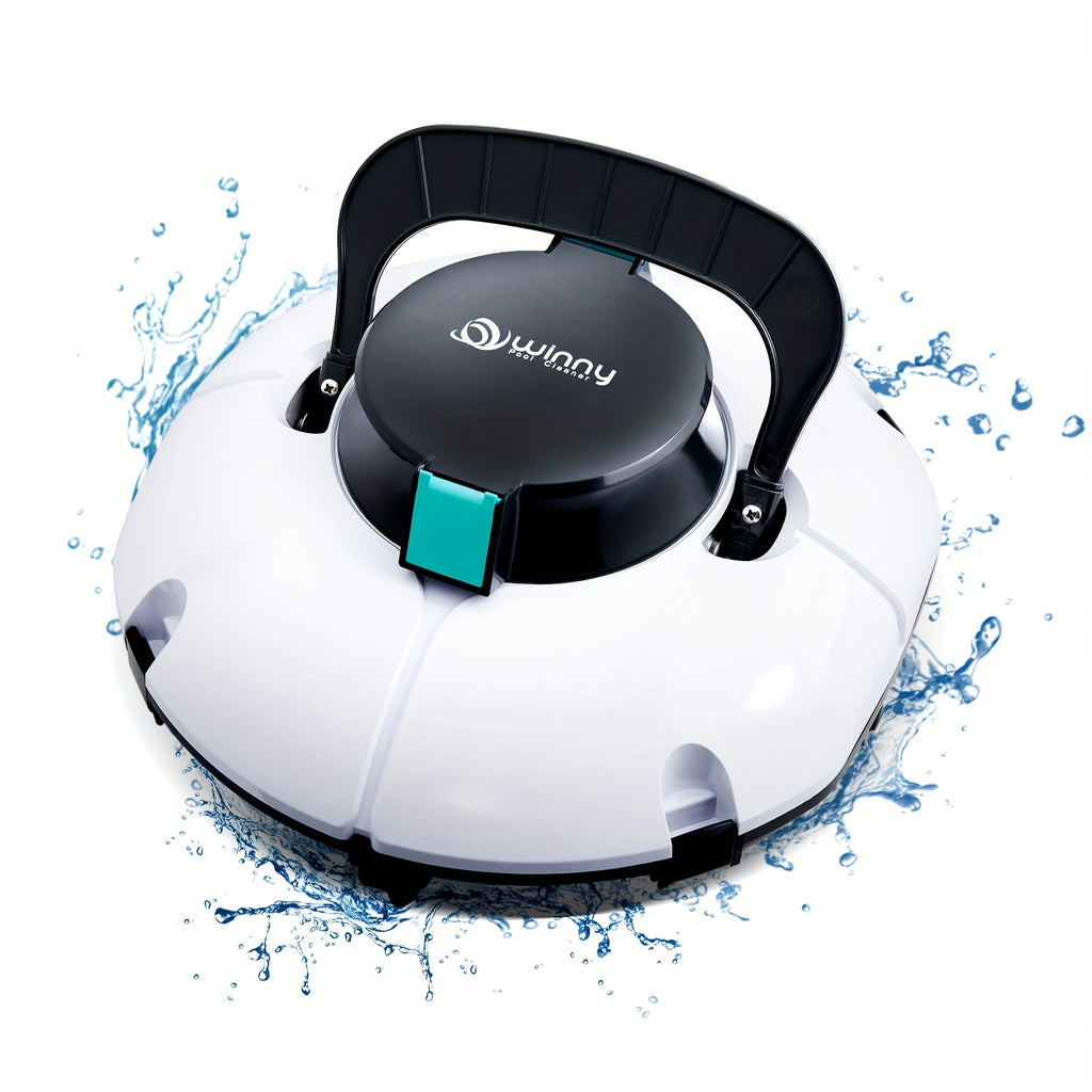 Swimming Pool Robot Vacuum Cleaner, Transparent Designed Pool Vacuum Cleaner with Strong Suction Power, Suitable for Flat Swimming Pools Over 35 Feet, Powerful And Long-Lasting
