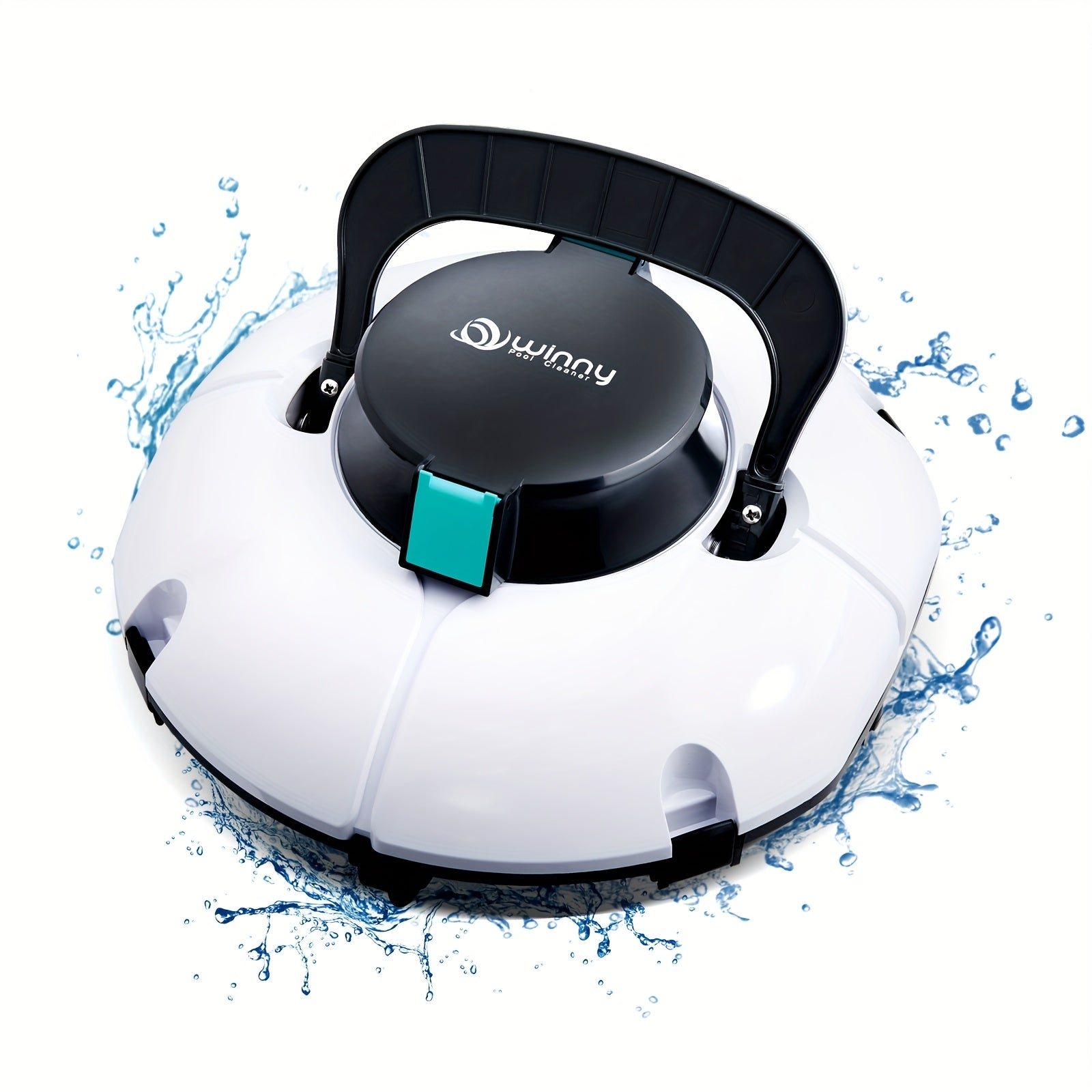 Swimming Pool Robot Vacuum Cleaner, Transparent Designed Pool Vacuum Cleaner with Strong Suction Power, Suitable for Flat Swimming Pools Over 35 Feet, Powerful And Long-Lasting