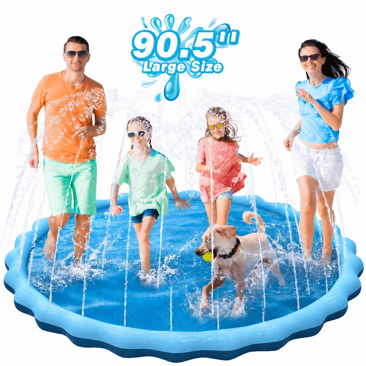 Splash Pad, Sprinkler & Splash Play Mat Toys for Kids Water Toys, Inflatable Wading Pool Extra Large Thicker Summer Outdoor Funny Toys for 3+ Years Children