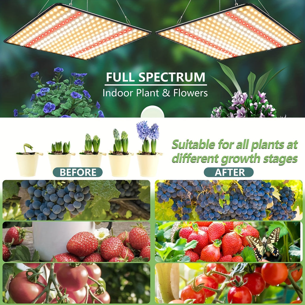 Grow Light, (2-Pack) LED Grow Lights For Indoor Plants Full Spectrum Plant Growing Lamps For Seedling Veg And Bloom 200W