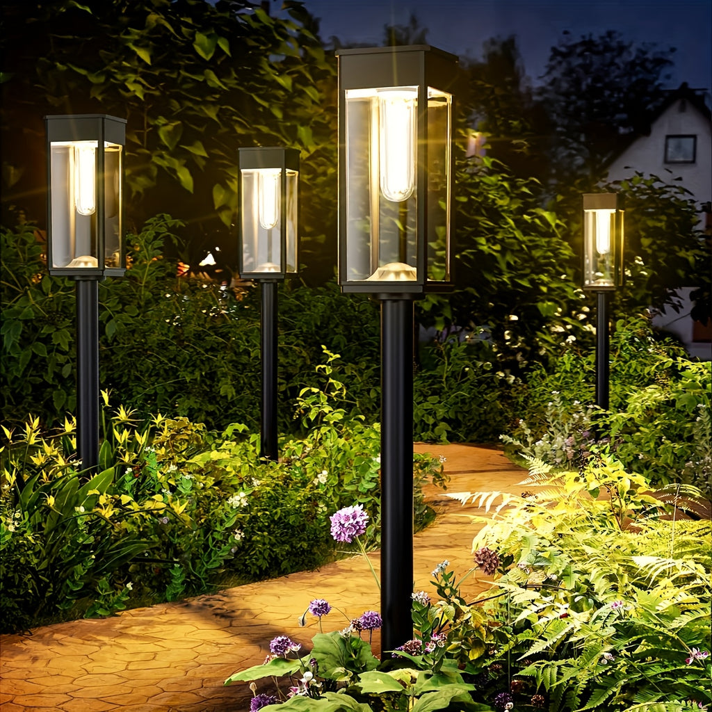 Outdoor Solar Street Lamps, 6/4pcs Outdoor Bright Solar Lamps, IP68 Solar Garden Lamps, Solar Landscape Lighting for Courtyard Terraces, Walkways, Driveways And Roads (Warm White)