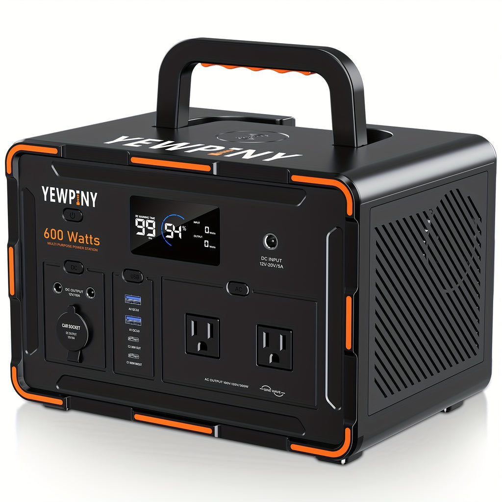 [Portable Power Station] 300W/600W YEWPINY Portable Power Station, Equipped with Fast Charging, 259Wh/599.4Wh Lithium Battery Solar Generator, 17500mAh/27000mAh High-Capacity Lithium Battery, Suitable for Gardens, Outdoor Travel, Camping Trips, Hunting, P