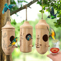 Set of 3 Wooden Hummingbird Houses for Outdoor Use, Perfect for Gardens And Windows, Includes a Bird Feeder, Ideal As a Gift for Bird Enthusiasts