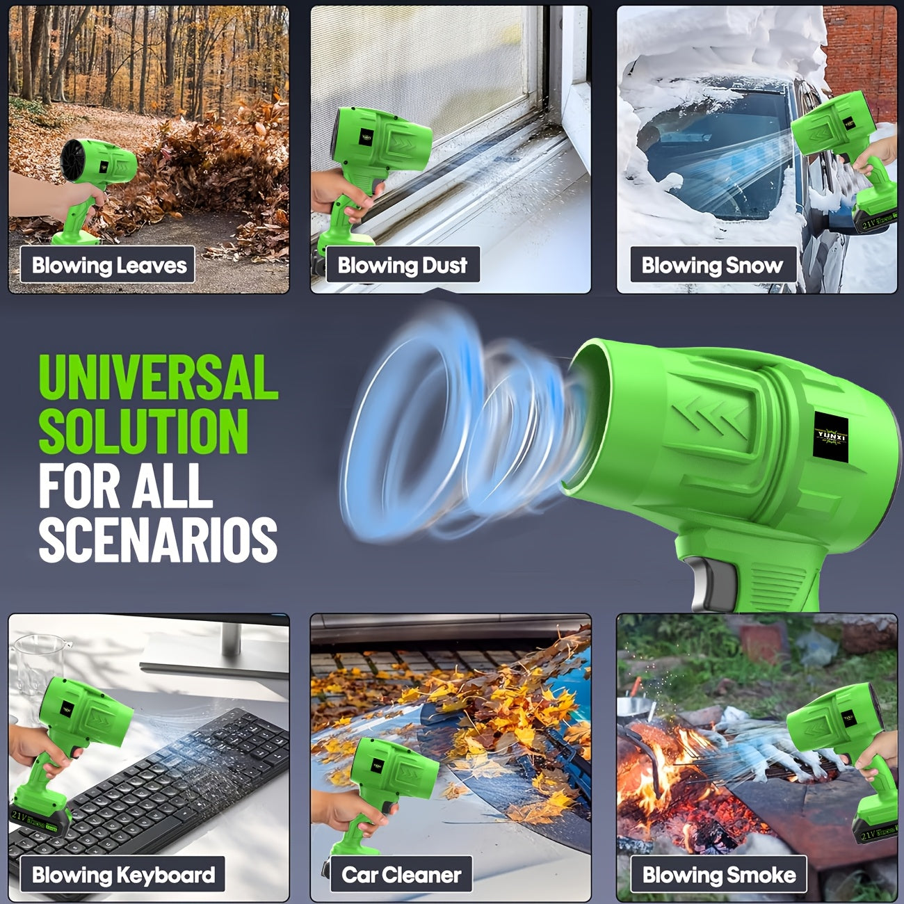 [Turbo Blower Fan] Blower Cordless High Power High-speed Turbo Fan, Portable Handheld Blower, Optional Equipped With Battery And Quick Charger, Optional Cleaning Machine Suitable For Household Outdoor Leaf And Dust Blowing | Perfect Holiday Gift