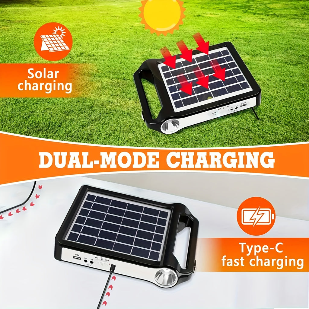 Portable Solar Panel Power Storage Generator System With USB Charger- Rechargeable Lithium Battery, 5V Solar Panel Energy Storage Ideal For Home Solar Energy Kit, Solar Charging, Solar Charging Kit Ideal Gift Tools For Men, Christmas Gifts