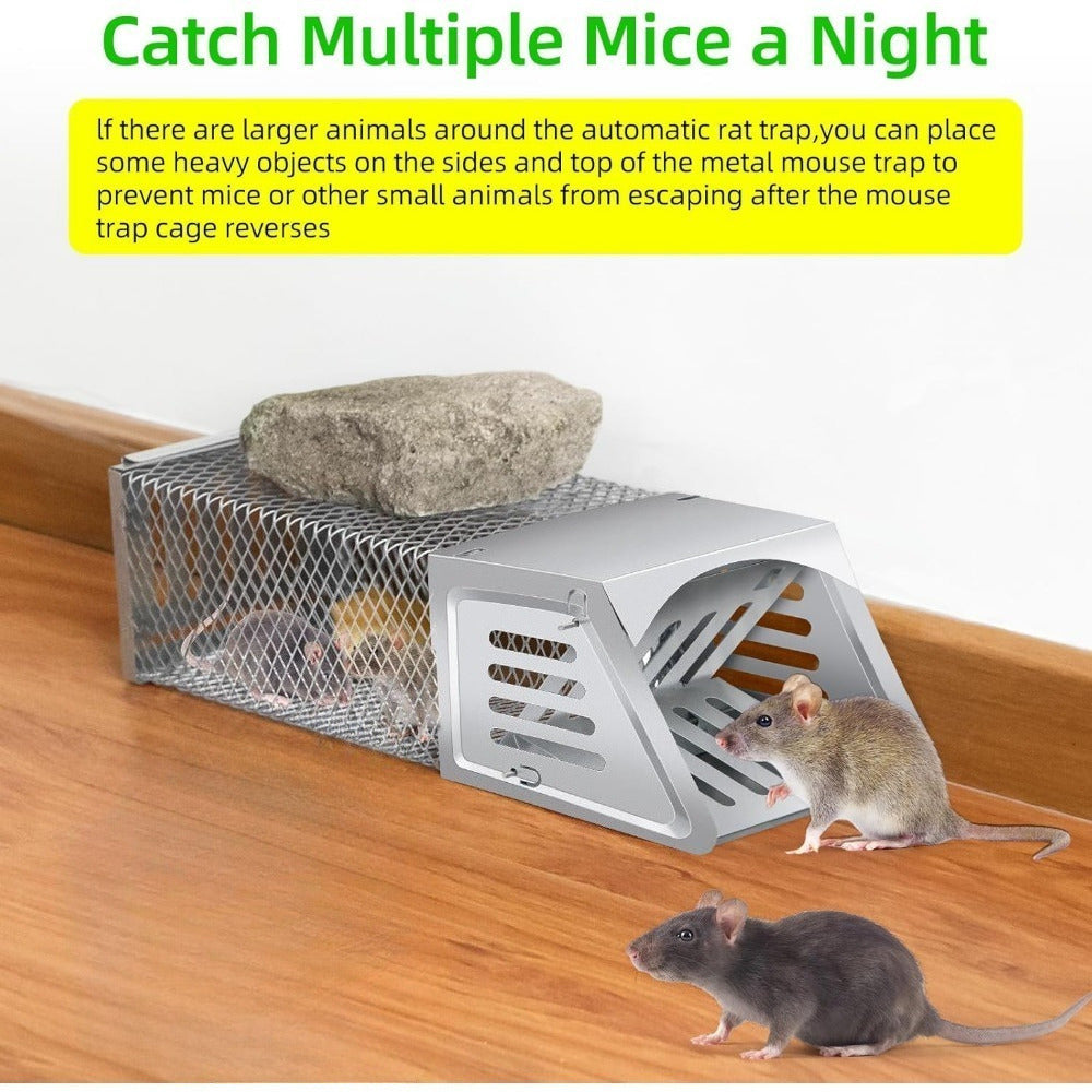 Metal Rat Trap for Mice Sensitive Pedal Indoor Outdoor Garden Shed Home Use No Kill Humane Catch and Release