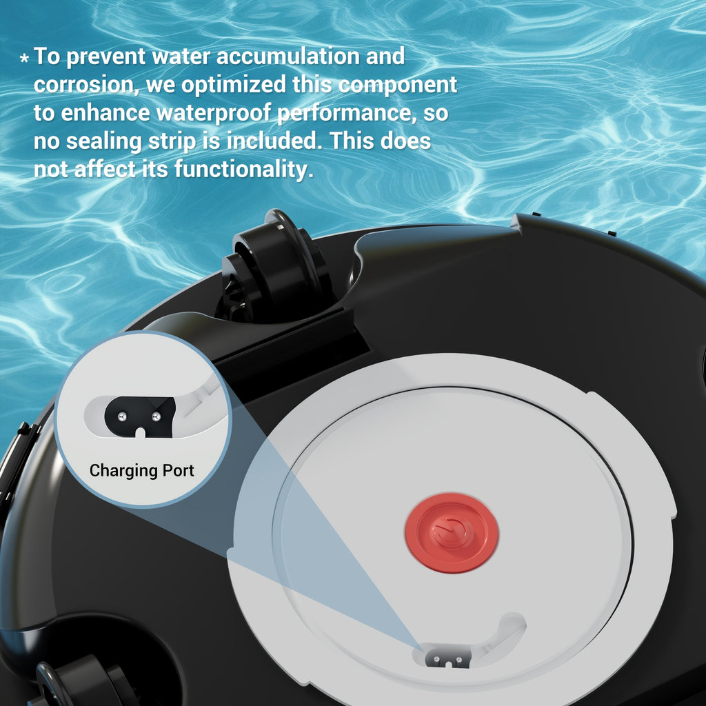 Swimming Pool Robot Vacuum Cleaner, Transparent Designed Pool Vacuum Cleaner with Strong Suction Power, Suitable for Flat Swimming Pools Over 35 Feet, Powerful And Long-Lasting