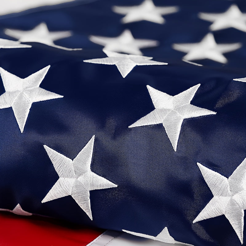 3x5 Feet American Flag | 210D/420D Heavy Duty Nylon, Fade Resistant and, with Embroidered Stars, Sewn Stripes, Brass Grommets, 304 Stainless Steel Hooks - SOTOPOO