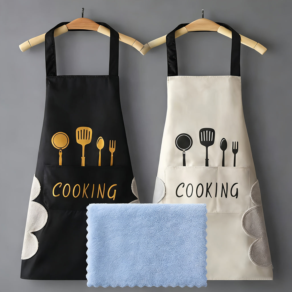 Set of 2 Aprons with Pockets, Water And Oil Repellent, Adjustable Smudge Resistant Chef'S Apron for Cooking, Baking, Gardening, Painting - 28.3" X 25.5"